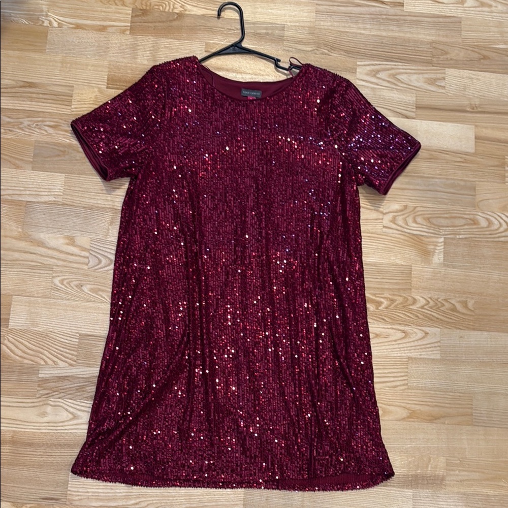 Vince Camuto Burgundy Sequin Dress